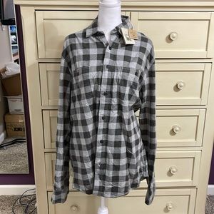 Faherty Gray Plaid Casual Button Down Shirt